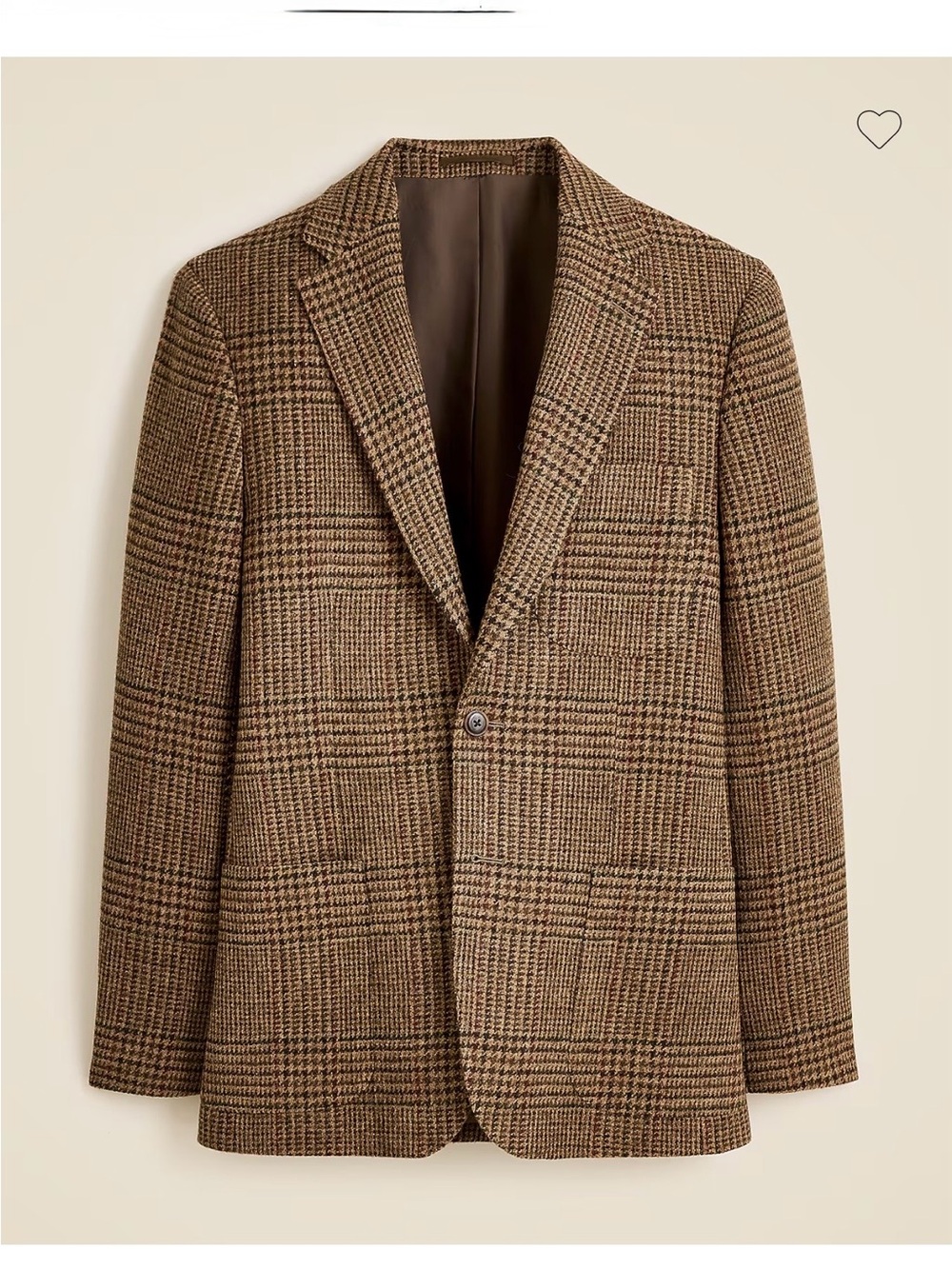 Jcrew Tan & Brown Glen Plaid Blazer Crosby classic fit. Refined/wool linen.